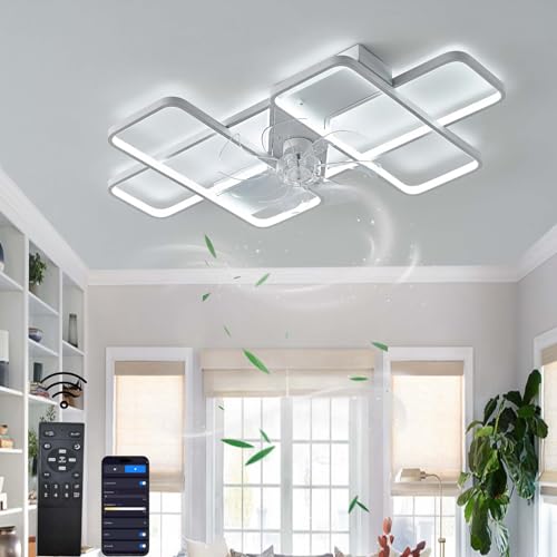 LED Deckenventilator Mit Beleuchtung Moderne Lampe Mit Ventilator Silent Timer Ventilator Lampe Decke Smart App Dimmbarer Lampe Ventilator Decke 90cm Reversible Deckenlampe Ventilator-White LED Deckenventilator Mit Beleuchtung Moderne Lampe Mit Ventilator Silent Timer Ventilator Lampe Decke Smart App Dimmbarer Lampe Ventilator Decke 90cm Reversible Deckenlampe Ventilator-White von Dobecd