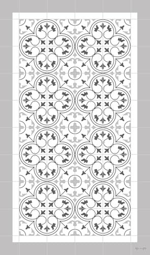 DobleUve Estudio Vinyl Teppich Hydraulik Capri | Grau | 120x120 cm | Waschbarer Rutschfester Küchenläufer | Kinder | Vinylboden | Vinylteppich für Wohnzimmer von DobleUve Estudio