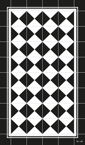 DobleUve Estudio Vinyl Teppich Imperial | Schwarz | 120x120 cm | Waschbarer Rutschfester Küchenläufer | Kinder | Vinylboden | Vinylteppich für Wohnzimmer DobleUve Estudio Vinyl Teppich Imperial | Schwarz | 120x120 cm | Waschbarer Rutschfester Küchenläufer | Kinder | Vinylboden | Vinylteppich für Wohnzimmer von DobleUve Estudio