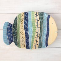 Keramik Schale, Teller, Deko Wand Deko, Fisch, Auf Bestellung von DobrCeramics