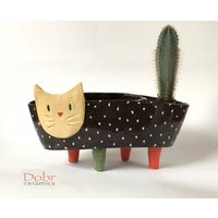 Keramik Übertopf, Topf, Katze, Auf Bestellung von DobrCeramics