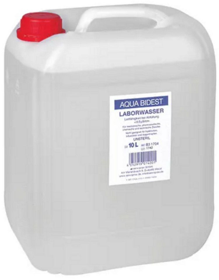 DocMed Destilliertes Wasser Aqua Bidest-Laborwasser, Spar-Set, doppelt destilliert, besonders rein von DocMed