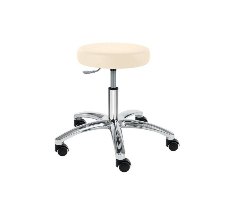 DocMed Drehhocker Drehhocker PENNY Manus Midi, schwarz oder beige, mit harten Rollen (Einzelner Drehhocker für Praxis- und Arbeitsbereiche, 1 St., höhenverstellbaren Drehhocker), Fester Schaumstoffkern, Robuster, pflegeleichter Kunstlederbezug von DocMed