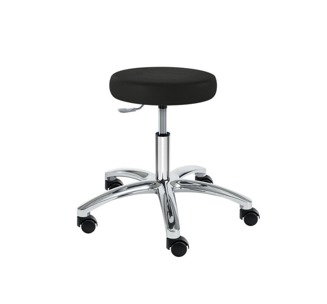 DocMed Drehhocker Drehhocker PENNY Manus Midi, schwarz oder beige, mit harten Rollen (Einzelner Drehhocker für Praxis- und Arbeitsbereiche, 1 St., höhenverstellbaren Drehhocker), Fester Schaumstoffkern, Robuster, pflegeleichter Kunstlederbezug von DocMed
