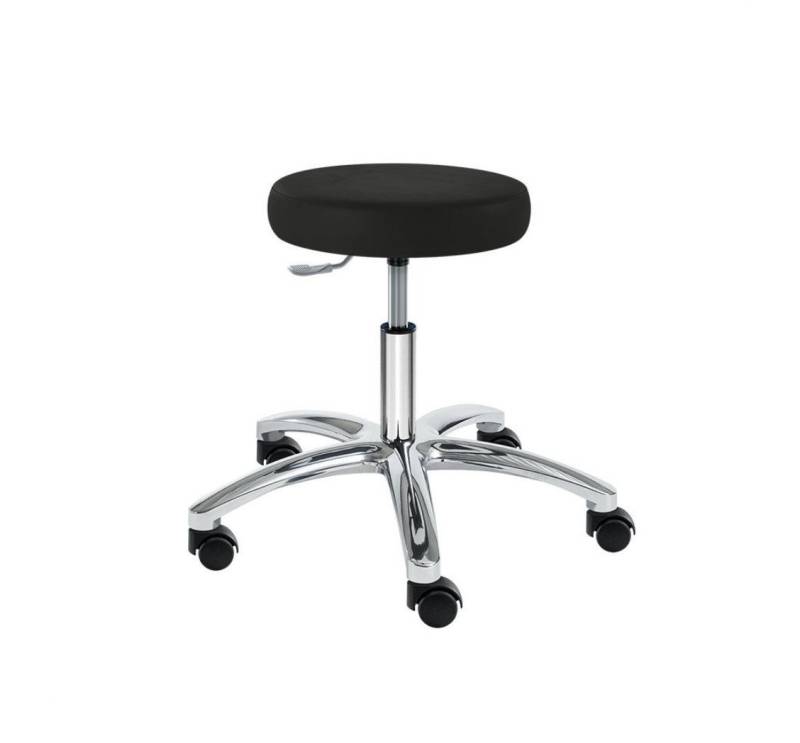 DocMed Drehhocker Drehhocker PENNY Manus Midi, schwarz oder beige, mit harten Rollen (Einzelner Drehhocker für Praxis- und Arbeitsbereiche, 1 St., höhenverstellbaren Drehhocker), Fester Schaumstoffkern, Robuster, pflegeleichter Kunstlederbezug von DocMed