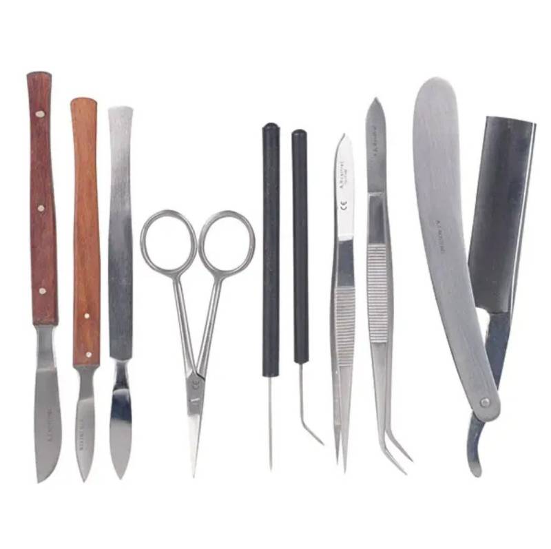 DocMed Messer-Set Studenten Präparier-Set (Präparier-Set für Ausbildung und Studium, 9-tlg., 13-teiliges oder 9-teilig Set), Instrumente aus rostfreiem, langlebigem Edelstahl von DocMed