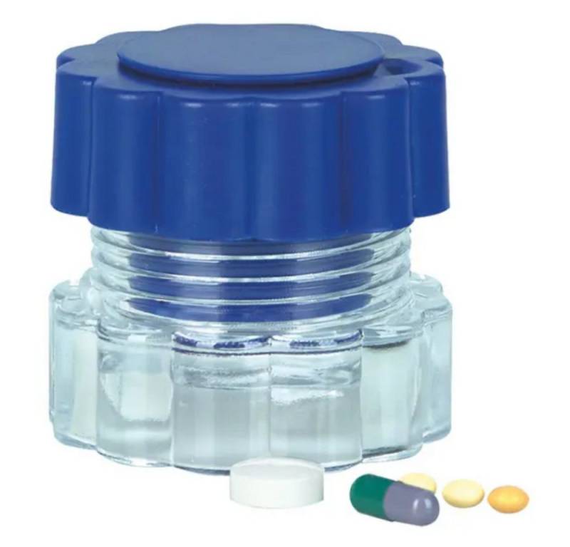 DocMed Pillendose DocMed Tabletten Mörser (Ergonomischer Griff, Integriertes Vorratsfach, 1 St., Praktischer Mörser für Medikamente), Tablettenhilfe, Tabletten zerkleinern von DocMed