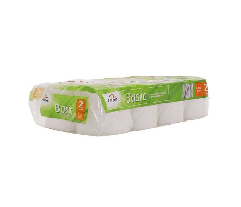 DocMed Toilettenpapier Fripa - Toilettenpapier basic, 2-lagig, 8 Rollen oder 8er Pack (Blauer Engel Zertifizierung 8-St. Toilettenpapier sanft und stark), Recyclingqualität, Praktisches Blattformat von DocMed