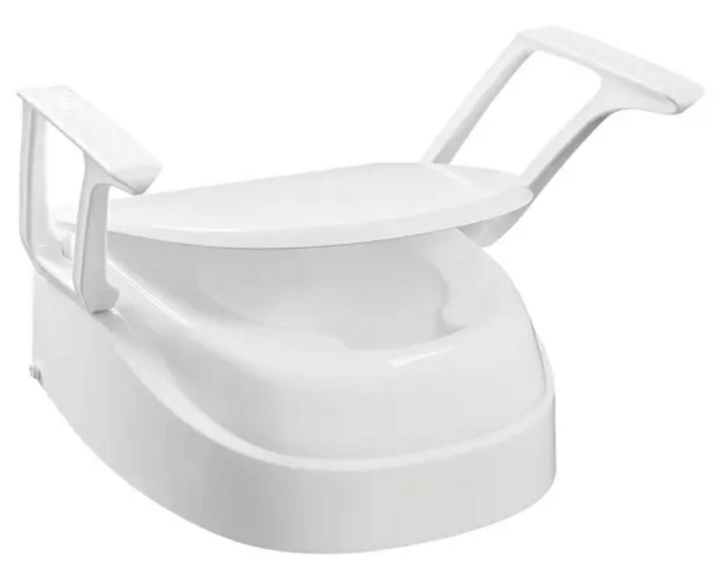 DocMed Toilettensitzerhöhung Universal 3-fach verstellbar mit Armlehnen und Deckel, 37,7 cm, hohe Belastbarkeit von DocMed