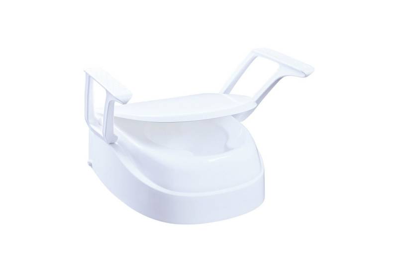 DocMed Toilettensitzerhöhung Universal 3-fach verstellbar mit Armlehnen und Deckel, 37,7 cm, hohe Belastbarkeit, Made in Germany von DocMed