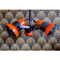 Richard Essig Deckenleuchte Strahler Lampe 70Er Orange 8168 Vintage von DocVintageDesign