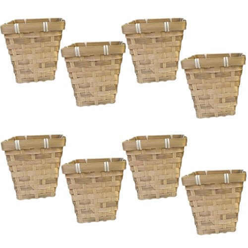 Docache 8 Stücke Mini-Körbe für Süßigkeiten und Sukkulenten Blumentopf Kaktus Topf Pflanzkorb Obstkorb Dekorationen Rattan Korb Geflochtener Blumenkorb (Quadratisch) von Docache