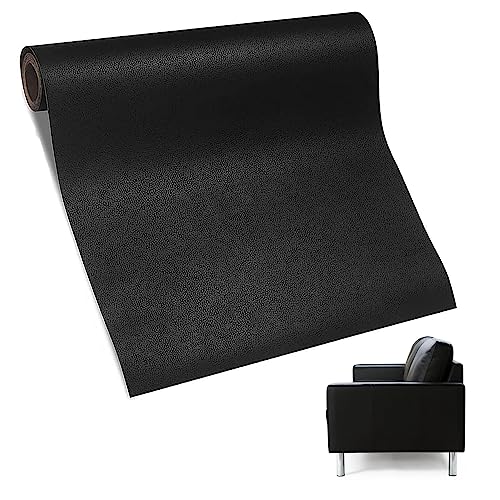 LederReparatur Set, Leder Patch Selbstklebend, 40 x 137cm Leder Patch Kit, Leder Reparatur Patch, Kunstleder Selbstklebende Leder Reparatur Set für Sofas, Autositze, Bürostuhl, Kopfteil (Schwarz) von Docache