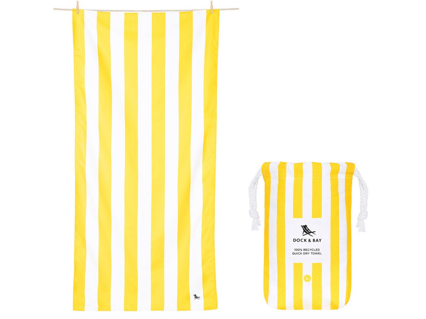 Dock & Bay LTD c/o Strandtuch Beach Towel L Boracay Yellow 160x90cm, Polyester (TOWLB-CAB-LG-YELL-R) von Dock & Bay LTD c/o