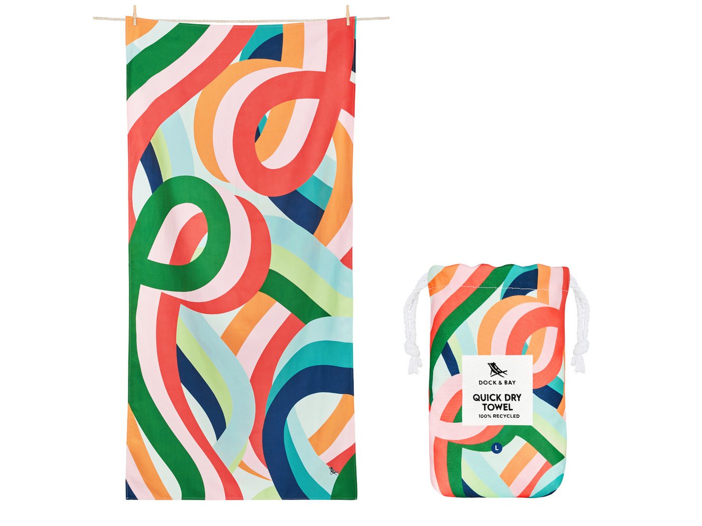 Dock & Bay LTD c/o Strandtuch Beach Towel L Fruit Loops 160x90cm, Polyester (TOWLB-DES-LG-FRUTLPS) von Dock & Bay LTD c/o