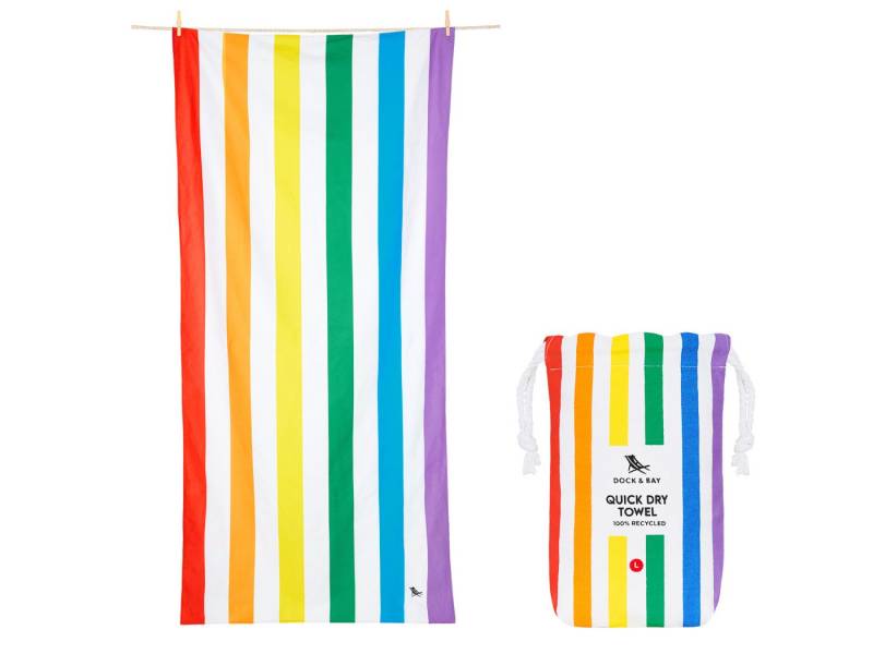 Dock & Bay LTD c/o Strandtuch Beach Towel L Rainbow Skies 160x90cm, Polyester (TOWLB-SUM-LG-RAINB-R) von Dock & Bay LTD c/o