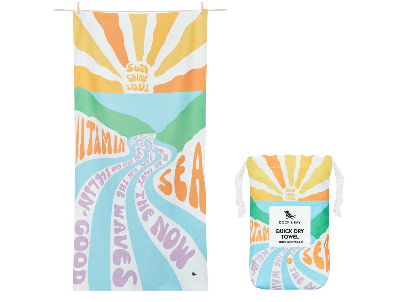 Dock & Bay LTD c/o Strandtuch Beach Towel L Vitamin Sea 160x90cm, Polyester (TOWLB-DES-LG-VITSEA) von Dock & Bay LTD c/o