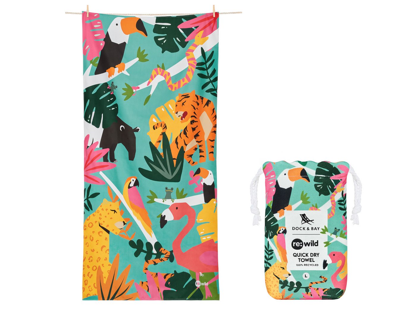 Dock & Bay LTD c/o Strandtuch Beach Towel L Wild Things 160x90cm, Polyester (TOWLB-DOB-LG-WILDTHG) von Dock & Bay LTD c/o