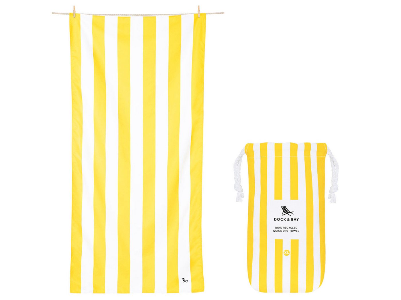 Dock & Bay LTD c/o Strandtuch Beach Towel XL Boracay Yellow 200x90cm, Polyester (TOWLB-CAB-XL-YELL-R) von Dock & Bay LTD c/o