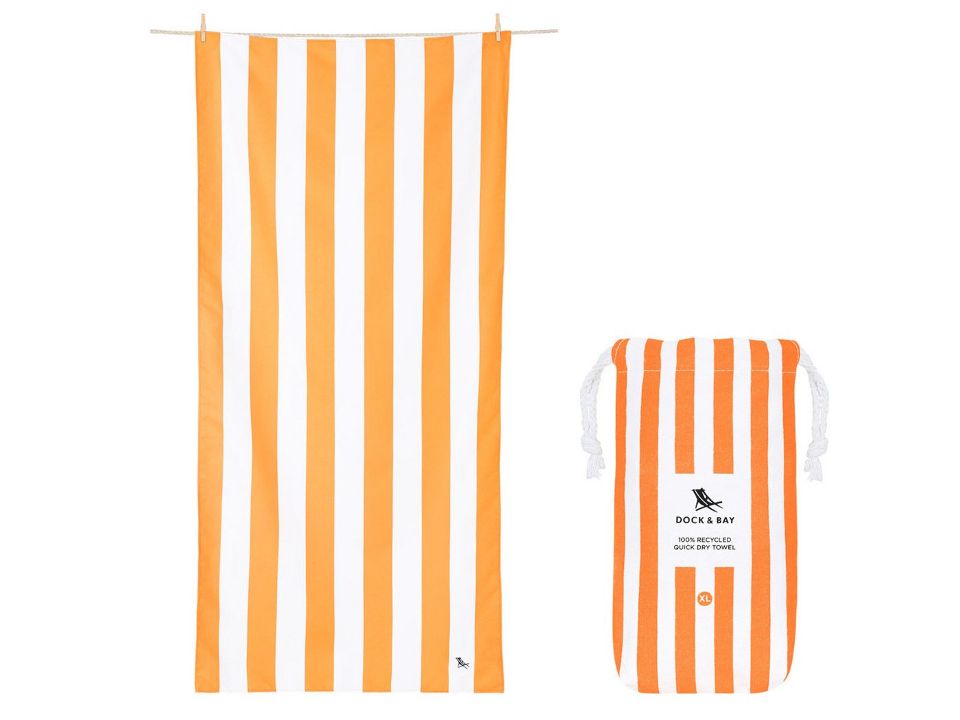 Dock & Bay LTD c/o Strandtuch Beach Towel XL Ipanema Orange 200x90cm, Polyester (TOWLB-CAB-XL-ORANG-R) von Dock & Bay LTD c/o