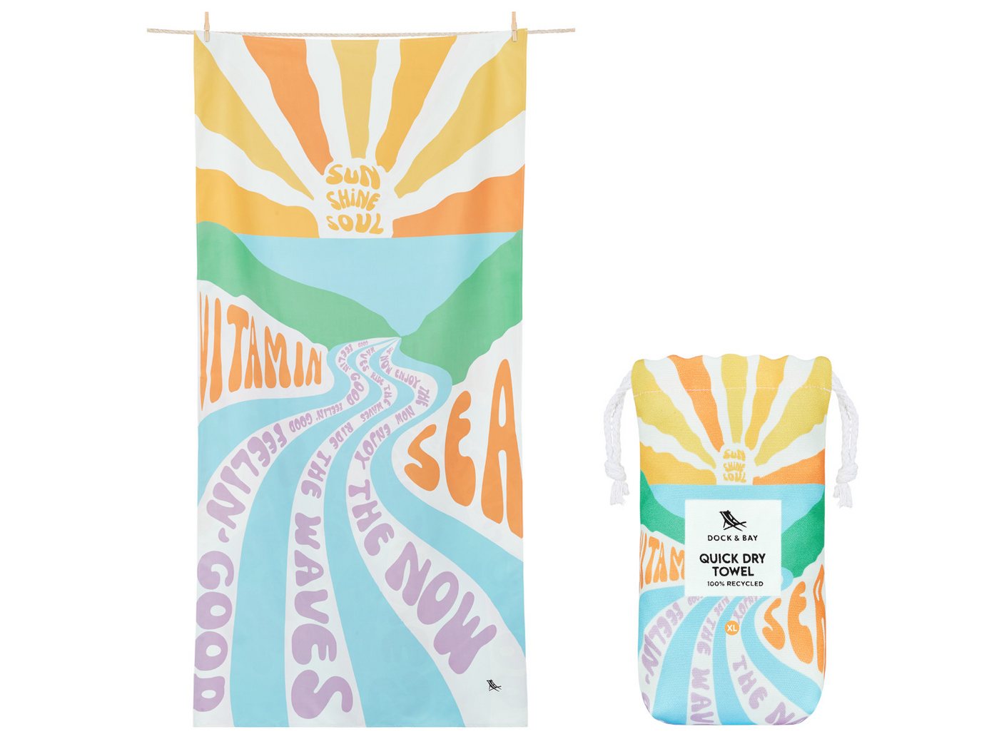 Dock & Bay LTD c/o Strandtuch Beach Towel XL Vitamin Sea 200x90cm, Polyester (TOWLB-DES-XL-VITSEA) von Dock & Bay LTD c/o