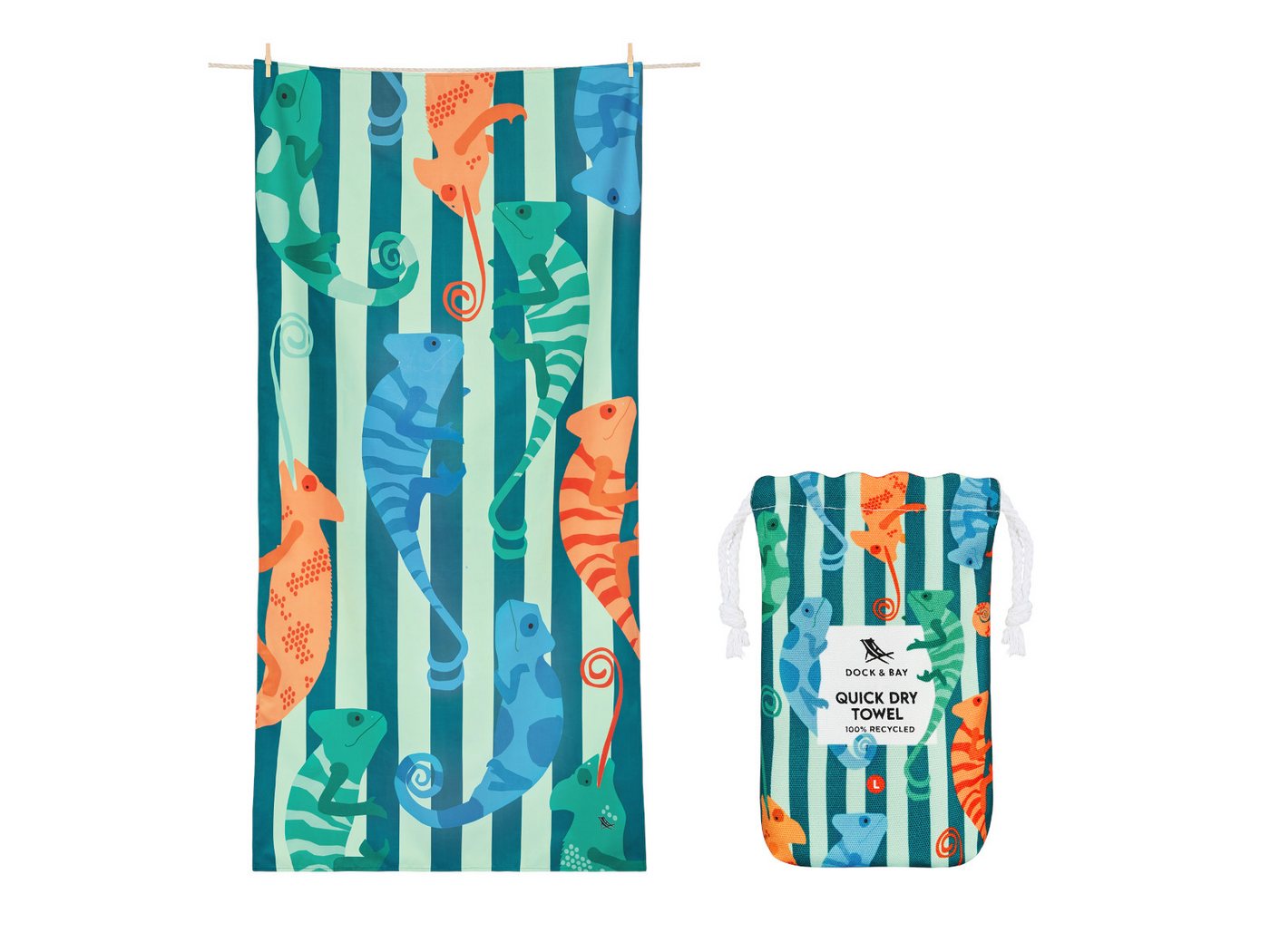 Dock & Bay LTD c/o Strandtuch Kids Beach Towel L Karma Chameleon 160x90cm, Polyester (TOWLB-KID-LG-KARMCHAM) von Dock & Bay LTD c/o