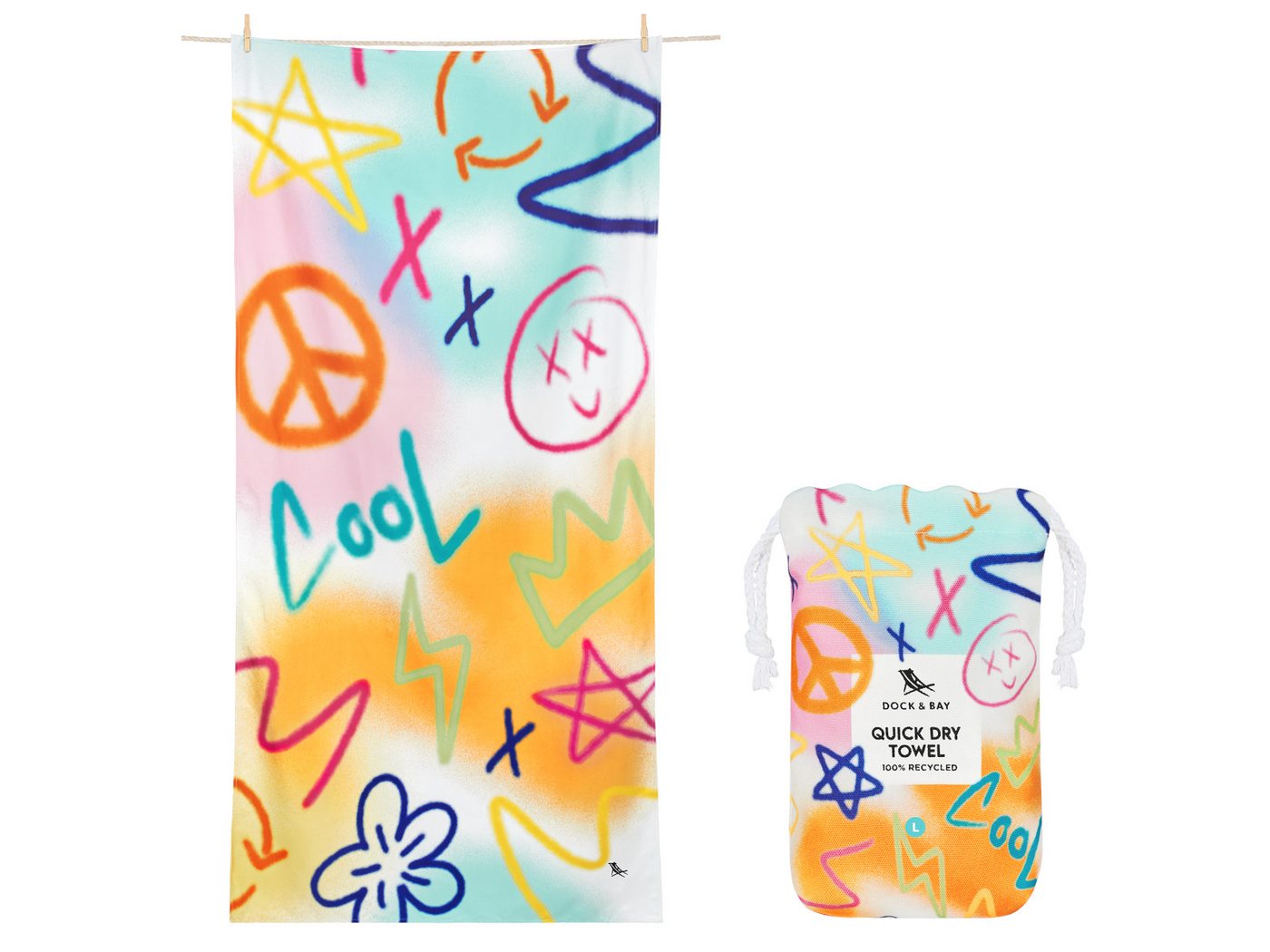 Dock & Bay LTD c/o Strandtuch Kids Beach Towel L Sand to Streets 160x90cm, Polyester (TOWLB-KID-LG-SANDSTRT) von Dock & Bay LTD c/o