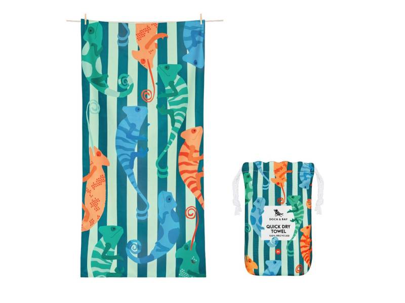 Dock & Bay LTD c/o Strandtuch Kids Beach Towel M Karma Chameleon 130x70cm, Polyester (TOWLB-KID-MD-KARMCHAM) von Dock & Bay LTD c/o