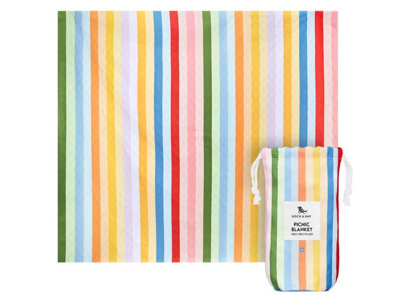 Dock & Bay LTD c/o Strandtuch Picnic Blanket XL Candy Stripes 240x170cm, Polyester (PICNIC-DES-XL-CANDSTR) von Dock & Bay LTD c/o