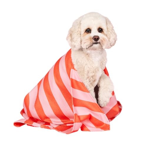 Dock & Bay Hundehandtuch - Besonders saugfähig und schnell trocknendes Handtuch mit Tragetasche - 100% recycelt - Canine Coral, Medium (90x50cm, 35x19) von Dock & Bay
