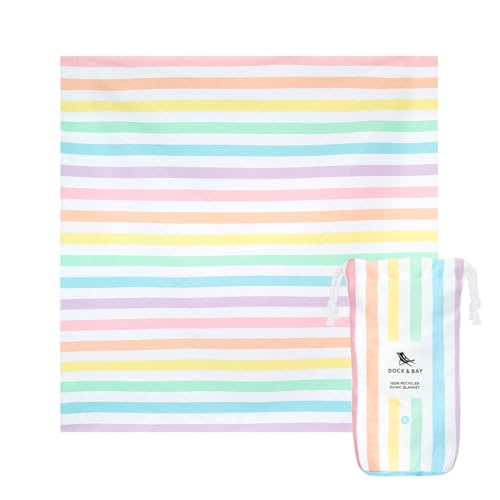 Dock & Bay Picknickdecke - Schnell trocknend und wasserfest - 100% recycelte Materialien - Extra Large (94x66) - Summer - Unicorn Waves von Dock & Bay