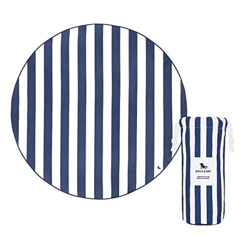 Dock & Bay Strandhandtuch - Schnell trocknende Mikrofaser, ohne Sand - Kompakt, Leicht - 100% recycelt - Inklusive Beutel - Cabana - Whitsunday Blue, Round (170x170cm, 66x66) von Dock & Bay