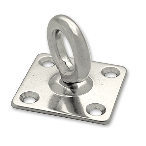 Docks gmar66 Set 2 Ringe Mobile auf platin quadratisch – Edelstahl – Durchmesser Fil 8 mm – Innendurchmesser Ring 19 mm – Maße Platin 50 x 50 mm, grau von Docks