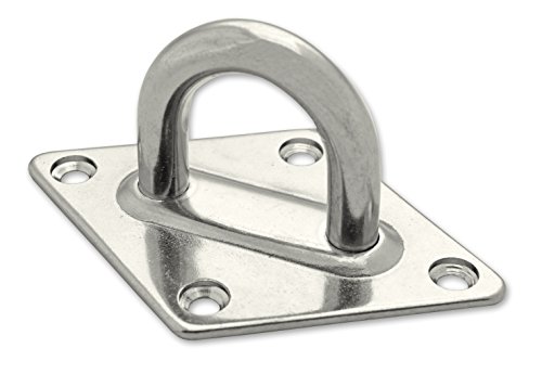 Docks gmar70 Platin Form Raute zu Auge – Edelstahl – Durchmesser kabellos 10 mm – Innendurchmesser Auge 32 mm – Durchmesser Platin 80 x 120 mm, grau von Docks