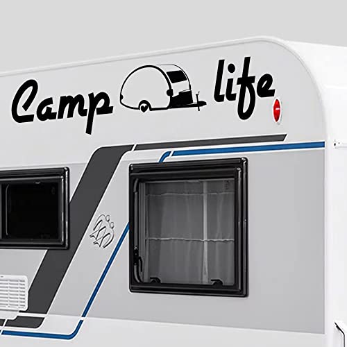 Aufkleber für Wohnmobile, Außenbereich, Wohnmobil, Wohnmobil, Vinyl, Aufkleber "Camp Life" von Docliick