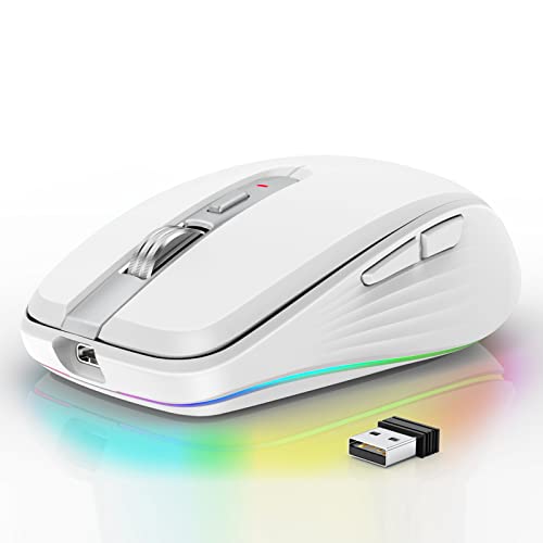 Docooler 2.4G + BT5.1 Dual-Mode-Funkmaus Computer-Gaming-Mäuse Ergonomisches Design 4-Gang-einstellbare DPI Eingebauter Akku für Laptop von Docooler