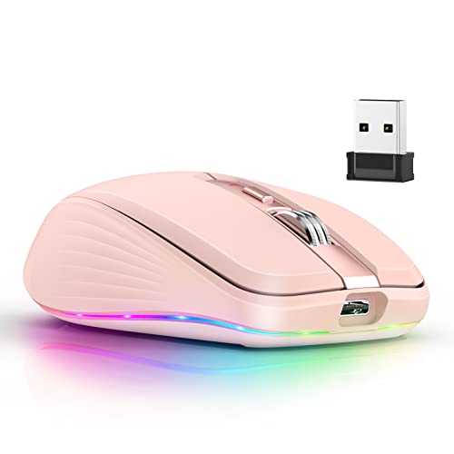 Docooler 2.4G + BT5.1 Dual-Mode-Funkmaus Computer-Gaming-Mäuse Ergonomisches Design 4-Gang-einstellbare DPI Eingebauter Akku für Laptop von Docooler