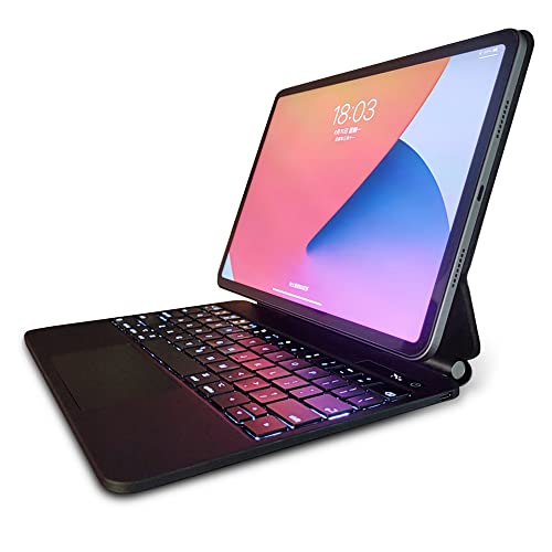 Docooler BT Magnetic Suction Touch Control Keyboard mit Schutzhülle Compatibel with Pro 12.9'' 2018-2021 Weiß (mit Hintergrundbeleuchtung) von Docooler