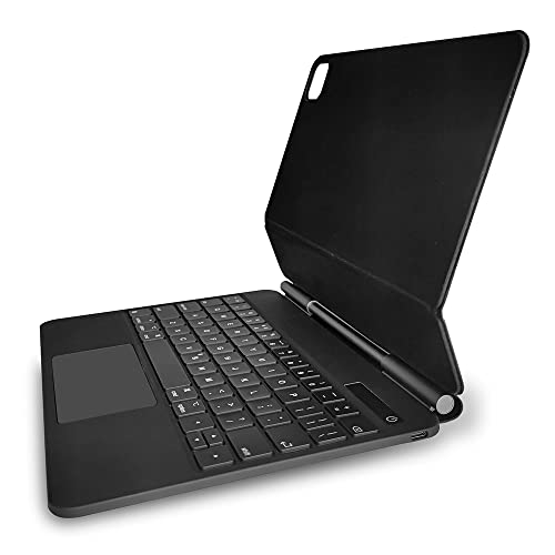 Docooler BT Magnetic Suction Touch Control Keyboard mit Schutzhülle Compatibel with Pro 12.9'' 2018-2021 Weiß (mit Hintergrundbeleuchtung) von Docooler