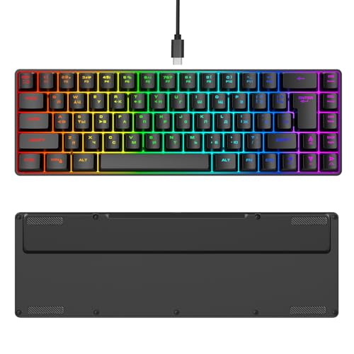Docooler Keyboard 68-Key RGB Backlit Gaming Mechanical Keyboard for Gaming (Schwarz) von Docooler
