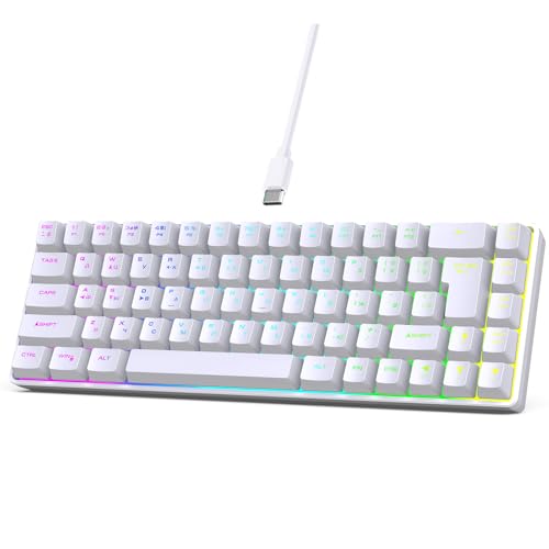 Docooler Keyboard 68-Key RGB Backlit Gaming Mechanical Keyboard for Gaming (Weiß) von Docooler