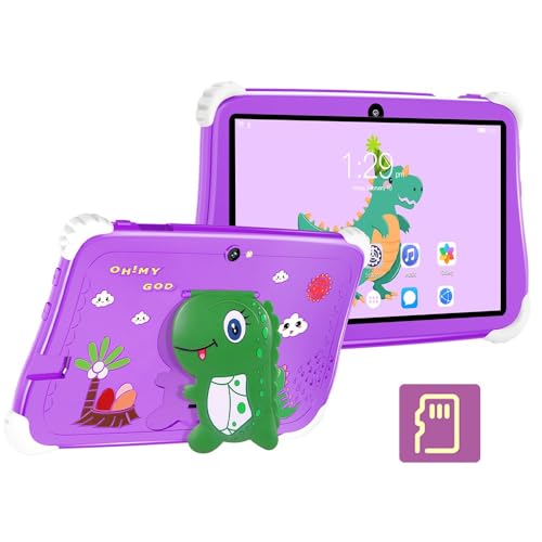 Docooler Kinder-Tablet, 7 Zoll, Android 10, 4 GB + 64 GB, 1960 x 1080, hochklarer Bildschirm, Lerntablett, sicheres Schutzdesign, 5000 mAh Akku mit großer Kapazität, Kindersicherung von Docooler