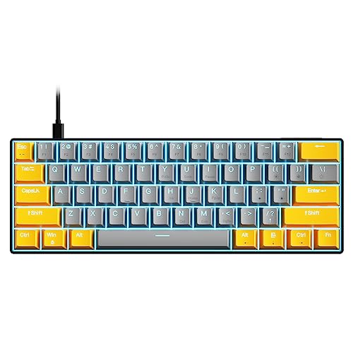 Docooler Mechanische Tastatur mit 61 Tasten mit USB-Out-EMU-Kabel, LED-Hintergrundbeleuchtung, unterstützt Hot-Swapping, blauer Schalter / roter Schalter von Docooler