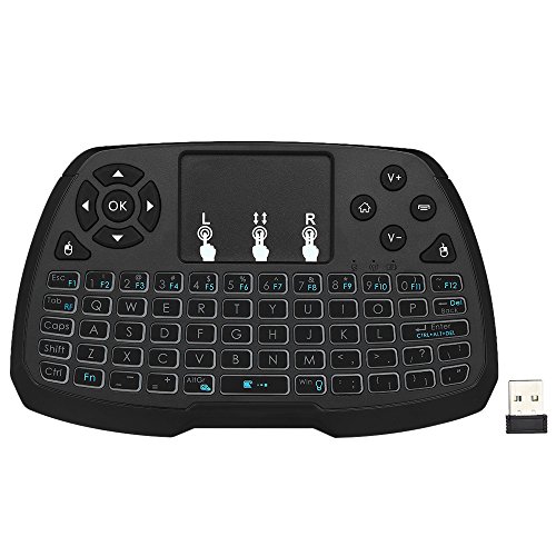 Docooler Mini Tastatur Wireless,Smart TV Tastatur mit Hintergrundbeleuchtete,Kabellos Tastatur mit Touchpad,Mini Keyboardfür Android TV Box Smart TV PC Notebook von Docooler