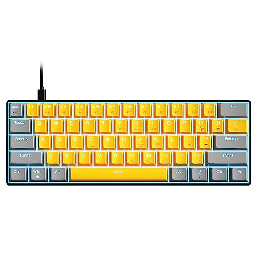 Docooler Mechanische Tastatur mit 61 Tasten, USB-Out-EMU-Kabel, LED-Hintergrundbeleuchtung, unterstützt Hot-Swap, blauer Schalter/roter Schalter von Docooler