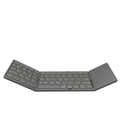 docooler Kompakte faltbare Tastatur BT Tragbare Tastatur mit Touchpad kabellose Reisetastatur kompatibel mit Windows/iOS/Android von Docooler