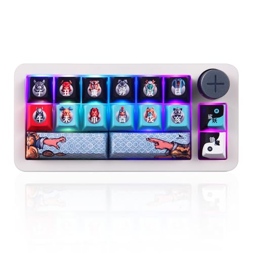 docooler SK16QMK Programmierbare Tastatur mit 16 Tasten Tri-Mode 2.4G/BT/Verkabelt, mechanische Tastatur Macro Pad mit einer Hand, mit Mini-RGB-Tastatur mit Hintergrundbeleuchtung, vollständig von Docooler