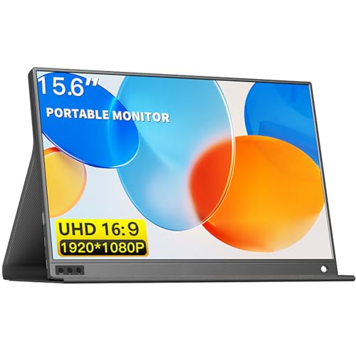 docooler Tragbarer Monitor 15,6 Zoll IPS-Bildschirm 1080P Externes Display Erweiterter Monitor Kompatibel mit Switch/PS4/XBOX Bildwiederholfrequenz 60 Hz 63% sRGB Doppelte Lautsprecher von Docooler