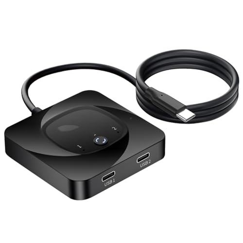 docooler Zwei-Wege-Switcher USB-C Switcher USB C 2 Computer KVM-Switch USB C Unterstützung 8K bei 60 Hz HDR 10 Gbit/s Datenübertragung PD Aufladen 100 W 2 USB-C-Kabel im Lieferumfang enthalten von Docooler