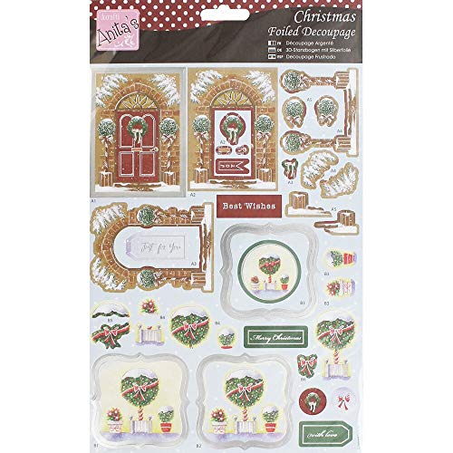 Docrafts 3D-Stanzbogen mit Silberfolie - Anita's - Festlicher Buchsbaum von Docrafts